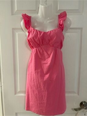 Sim & Sam Women's Pink Ruffle Strap Sun dress